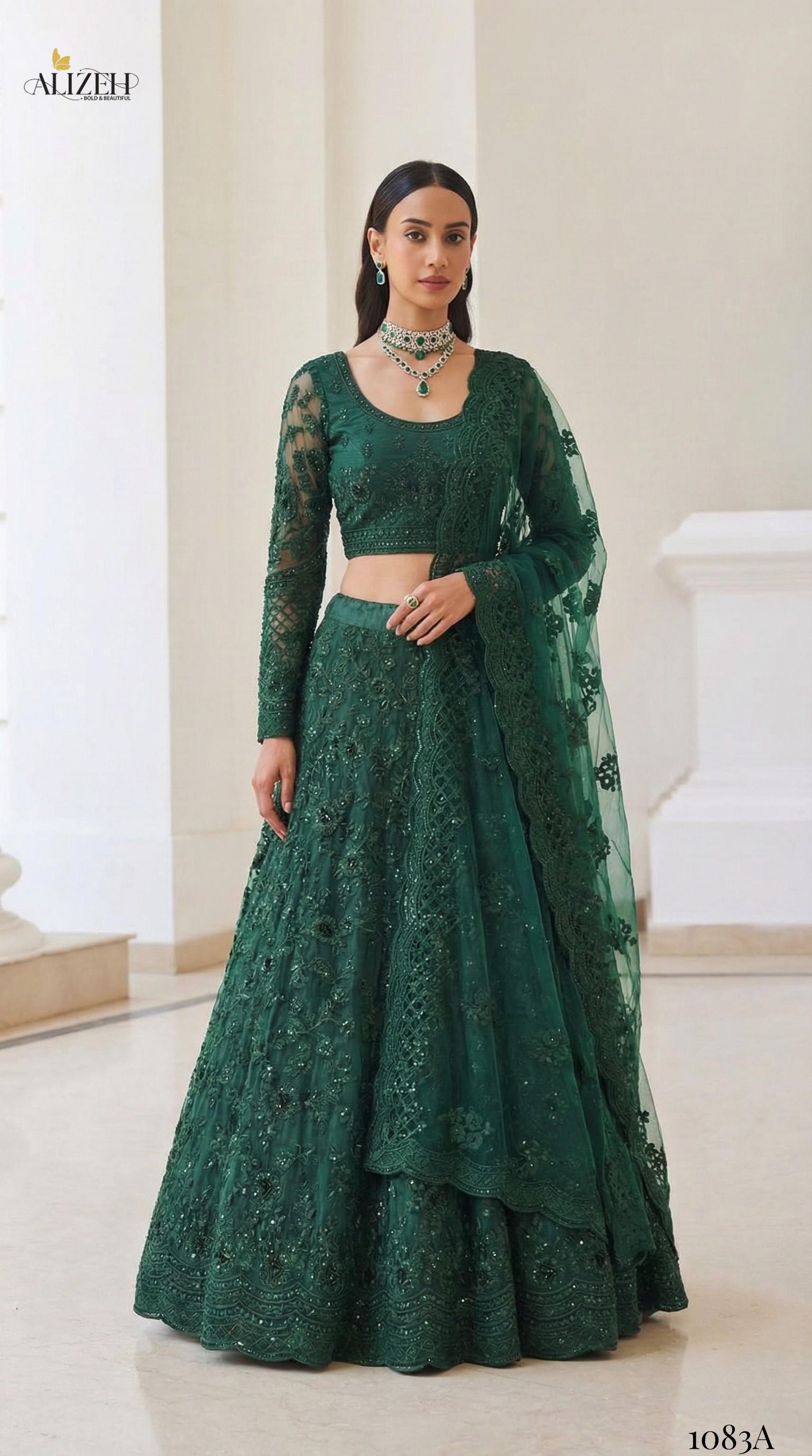 ALIZEH PRESENT 1083 BRIDAL LEHENGA CHOLI SERIES 11