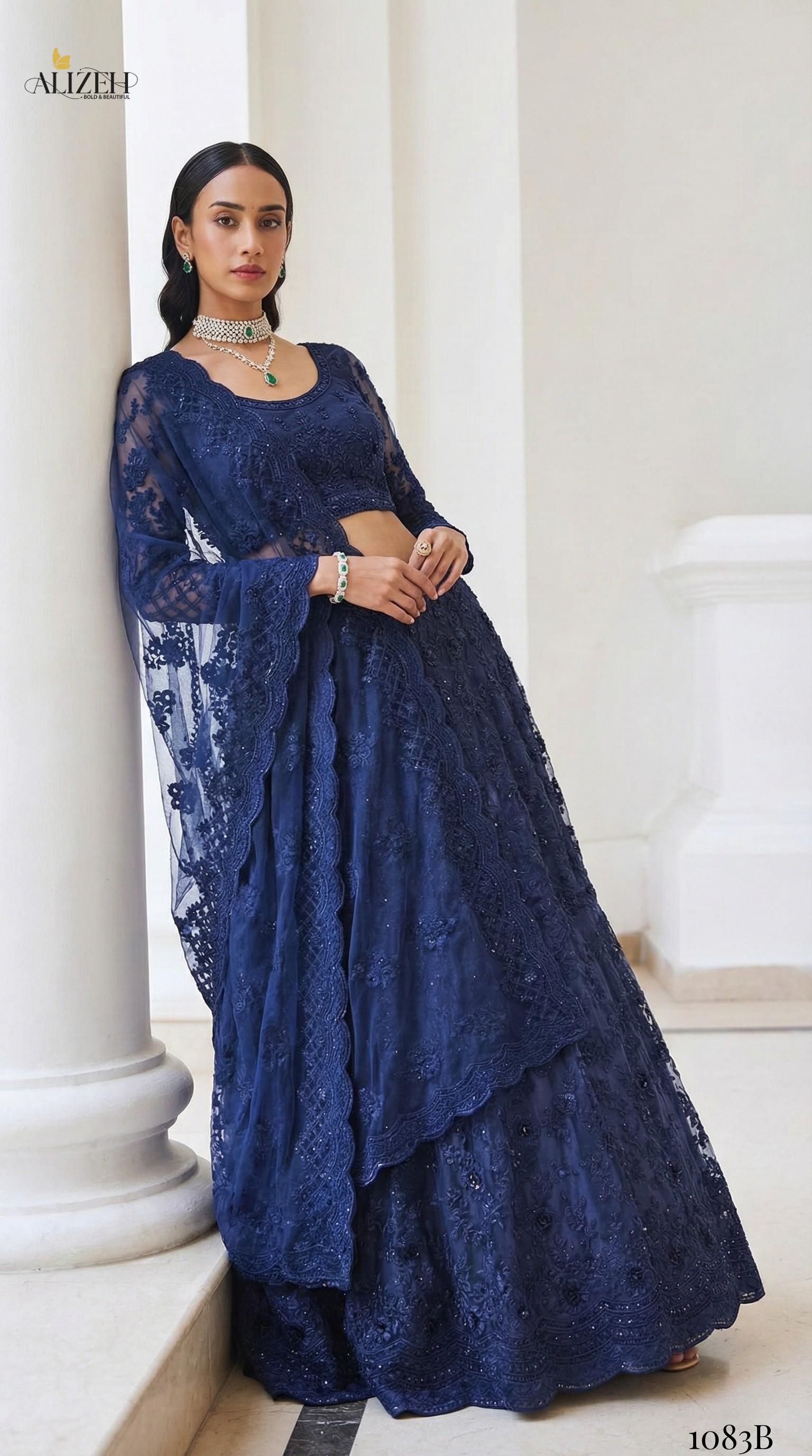 ALIZEH PRESENT 1083 BRIDAL LEHENGA CHOLI SERIES 9