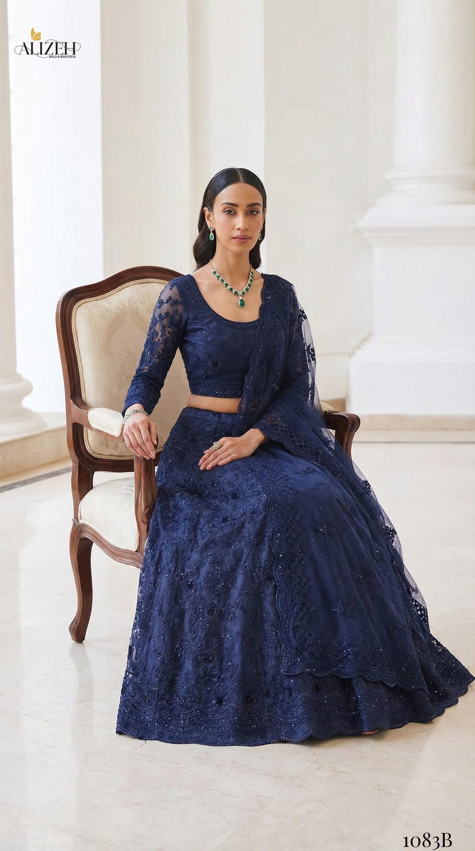 ALIZEH PRESENT 1083 BRIDAL LEHENGA CHOLI SERIES 6