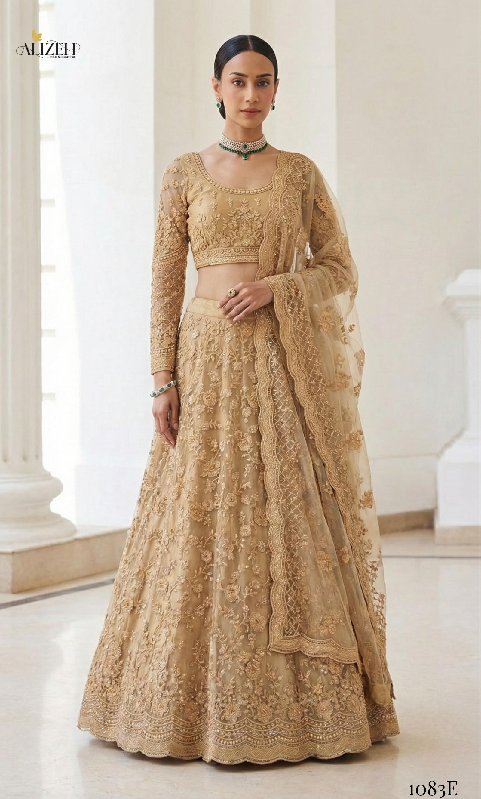 ALIZEH PRESENT 1083 BRIDAL LEHENGA CHOLI SERIES 1