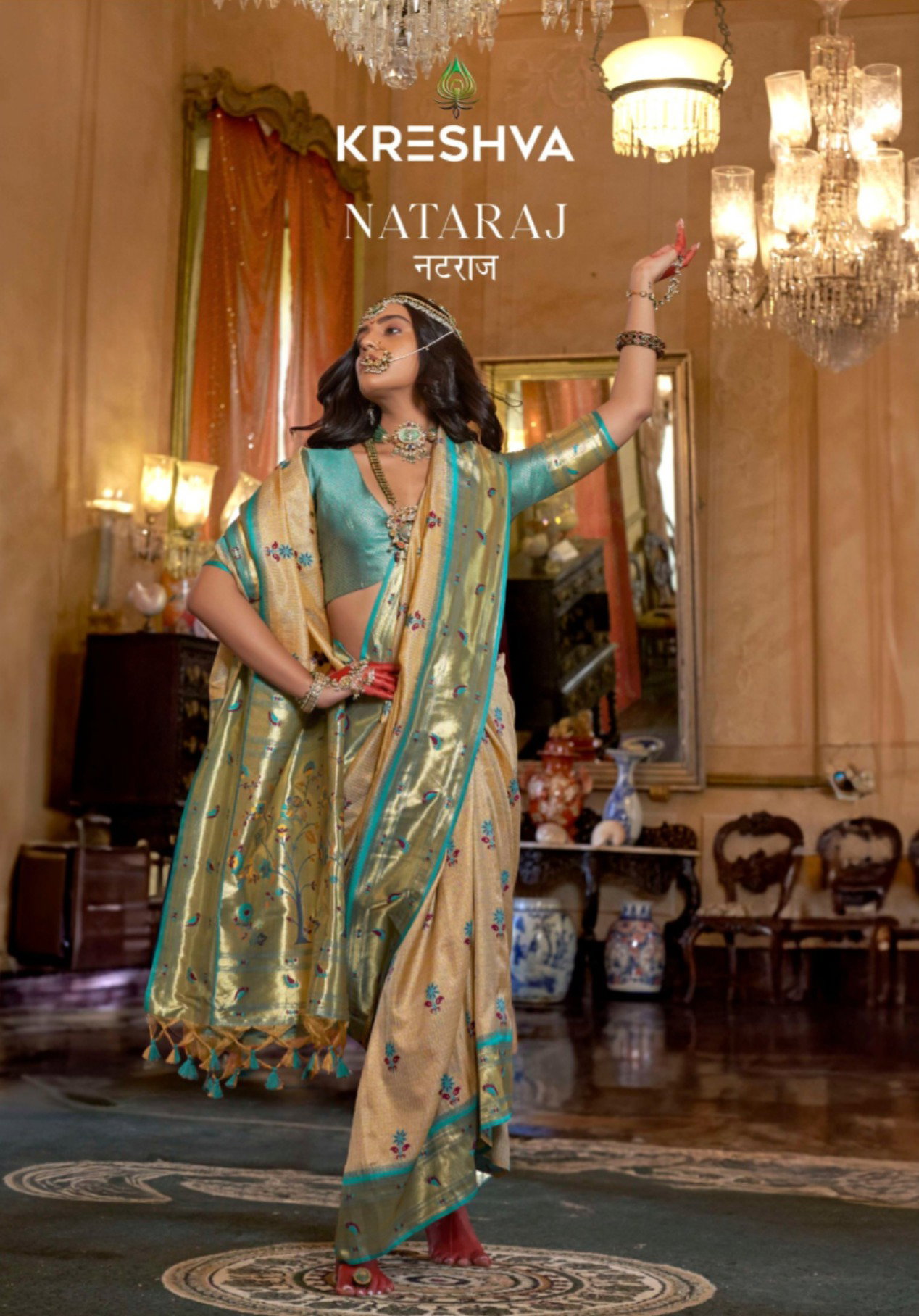 KRESHAVA PRESENT NATRAJ SERIES 4527-4532 ORGANZA SILK SAREE 3