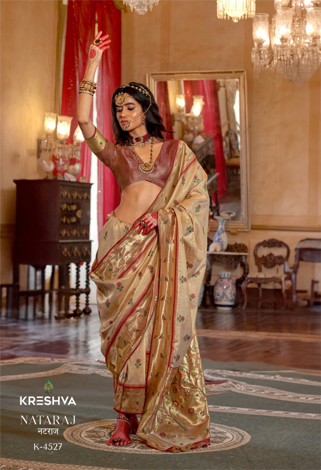 KRESHAVA PRESENT NATRAJ SERIES 4527-4532 ORGANZA SILK SAREE 2