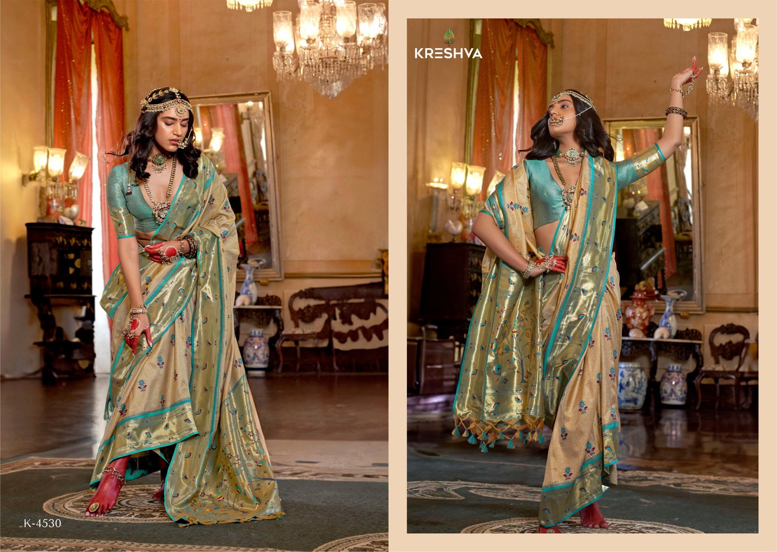 KRESHAVA PRESENT NATRAJ SERIES 4527-4532 ORGANZA SILK SAREE 8