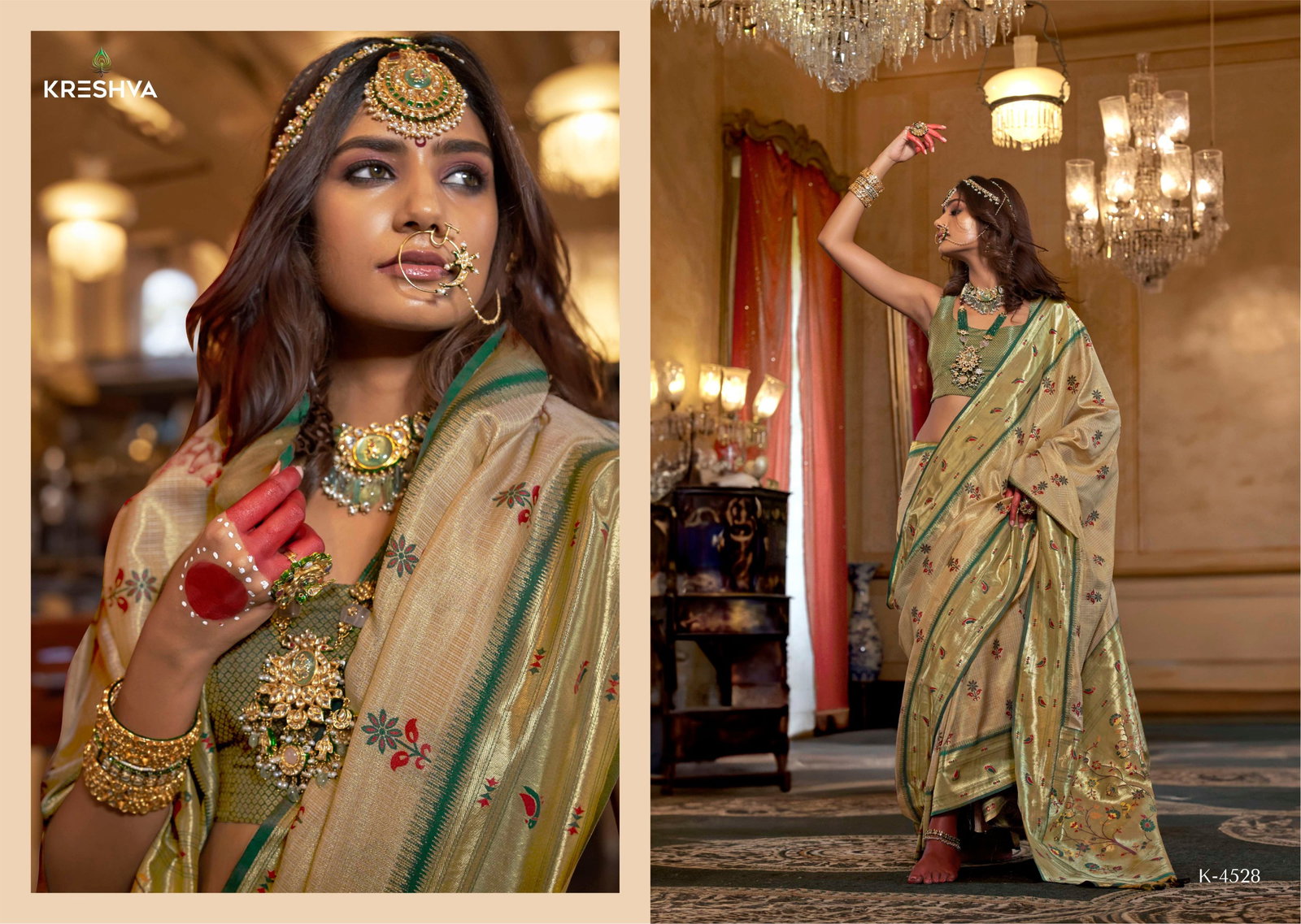 KRESHAVA PRESENT NATRAJ SERIES 4527-4532 ORGANZA SILK SAREE 1