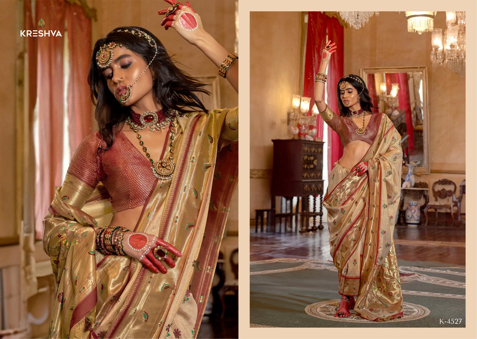 KRESHAVA PRESENT NATRAJ SERIES 4527-4532 ORGANZA SILK SAREE 7