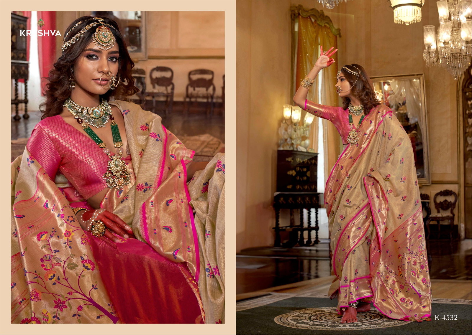 KRESHAVA PRESENT NATRAJ SERIES 4527-4532 ORGANZA SILK SAREE 15