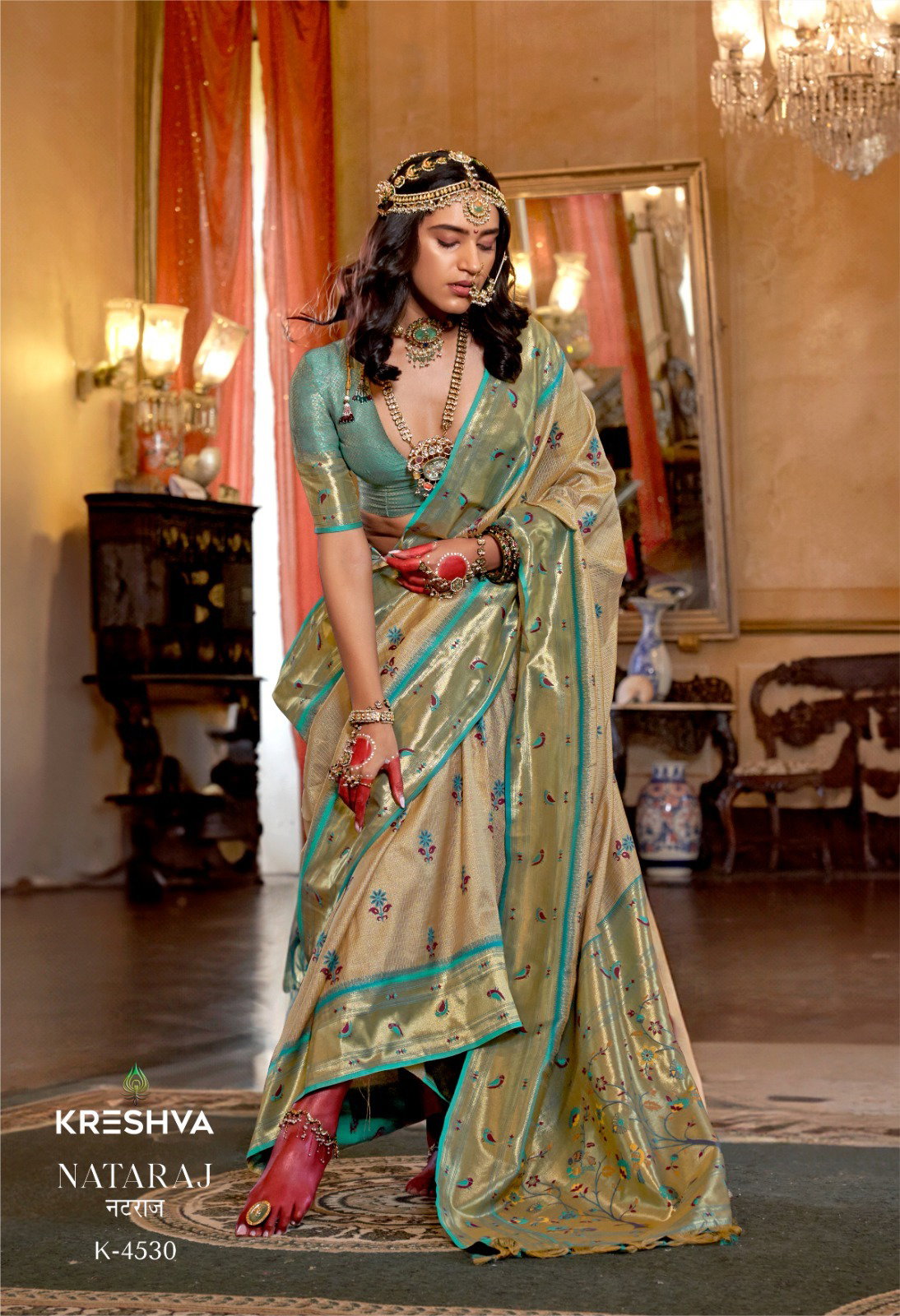 KRESHAVA PRESENT NATRAJ SERIES 4527-4532 ORGANZA SILK SAREE 16