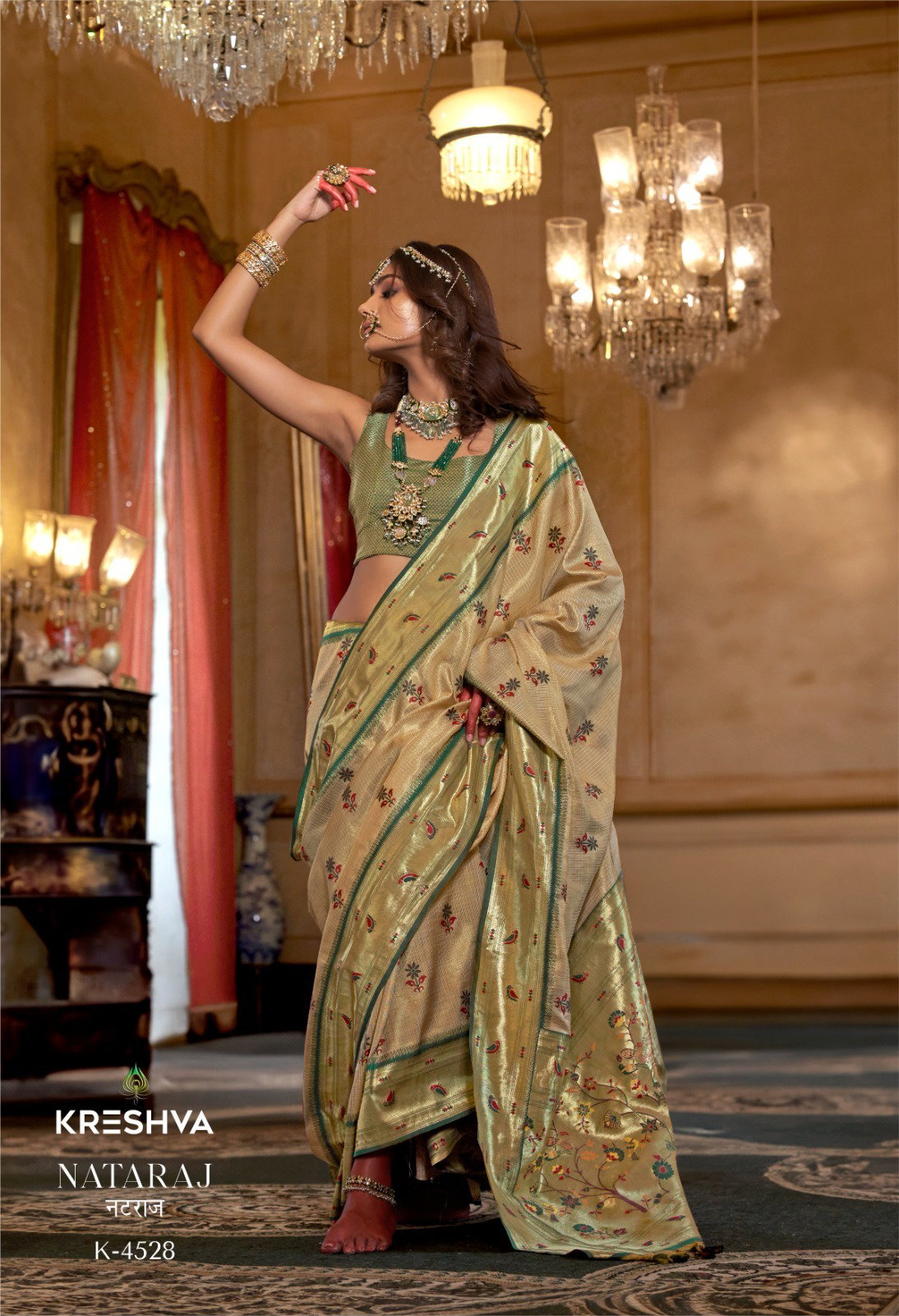 KRESHAVA PRESENT NATRAJ SERIES 4527-4532 ORGANZA SILK SAREE 10