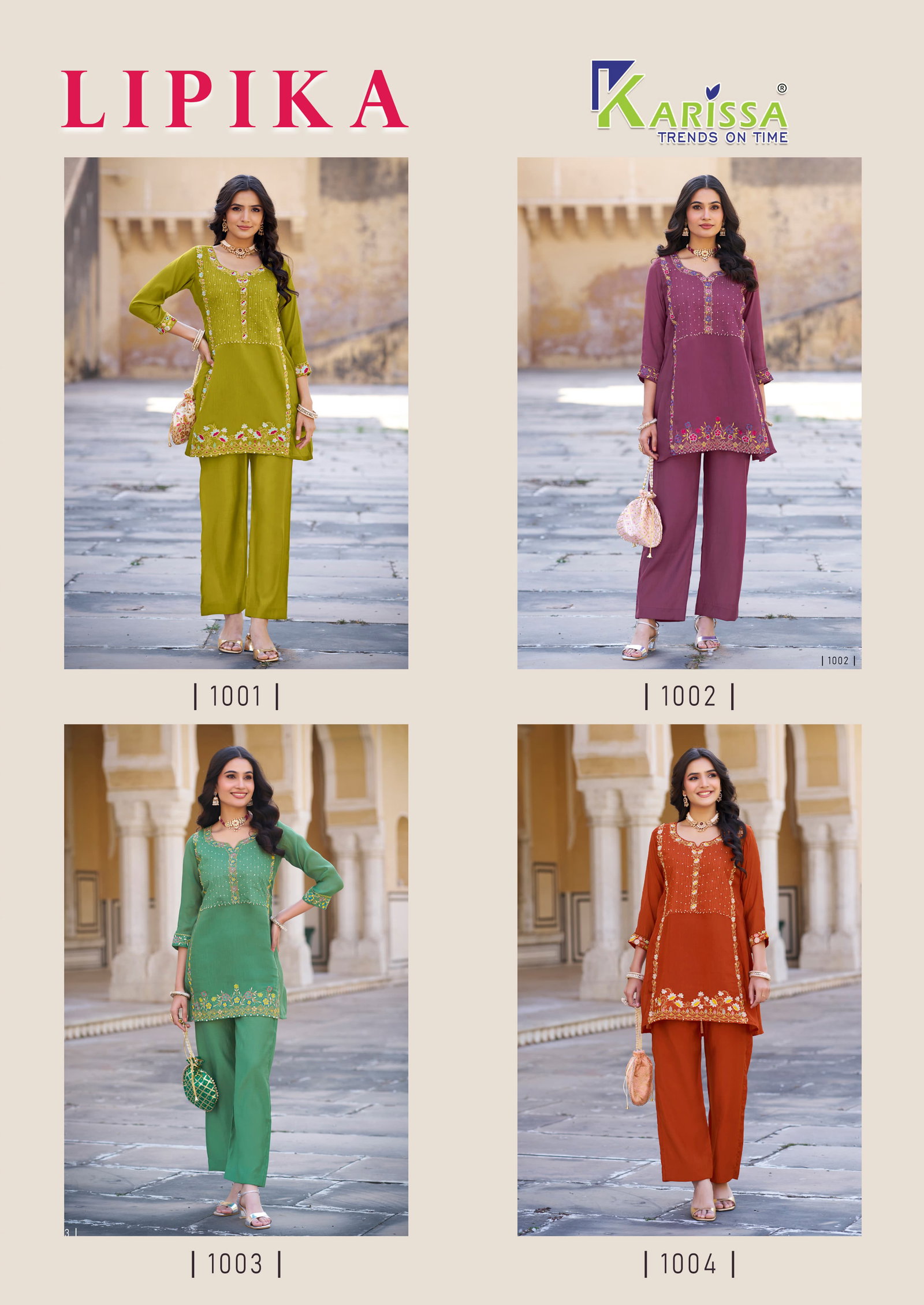 KARRISA PRESENT LIPIKA CORD SET WITH TOP + BOTTOM  READYMADE SERIES 1001-1004 6