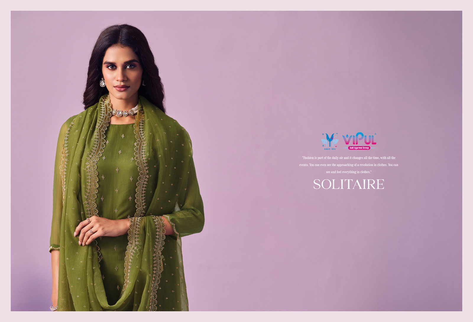 VIPUL PRESENT UNSTITCHED CHIFFON WITH BEADS WORKS SOLITAIRE SERIES 6651-6656 2