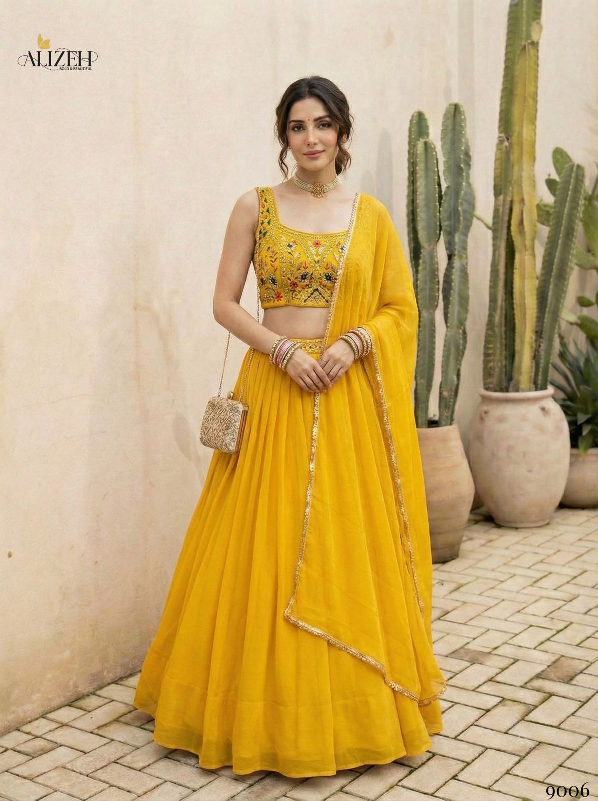 ALIZEH PRESENT BEAUTIFUL READYMADE LEHENGA CHOLI SERIES 9006-9007 7