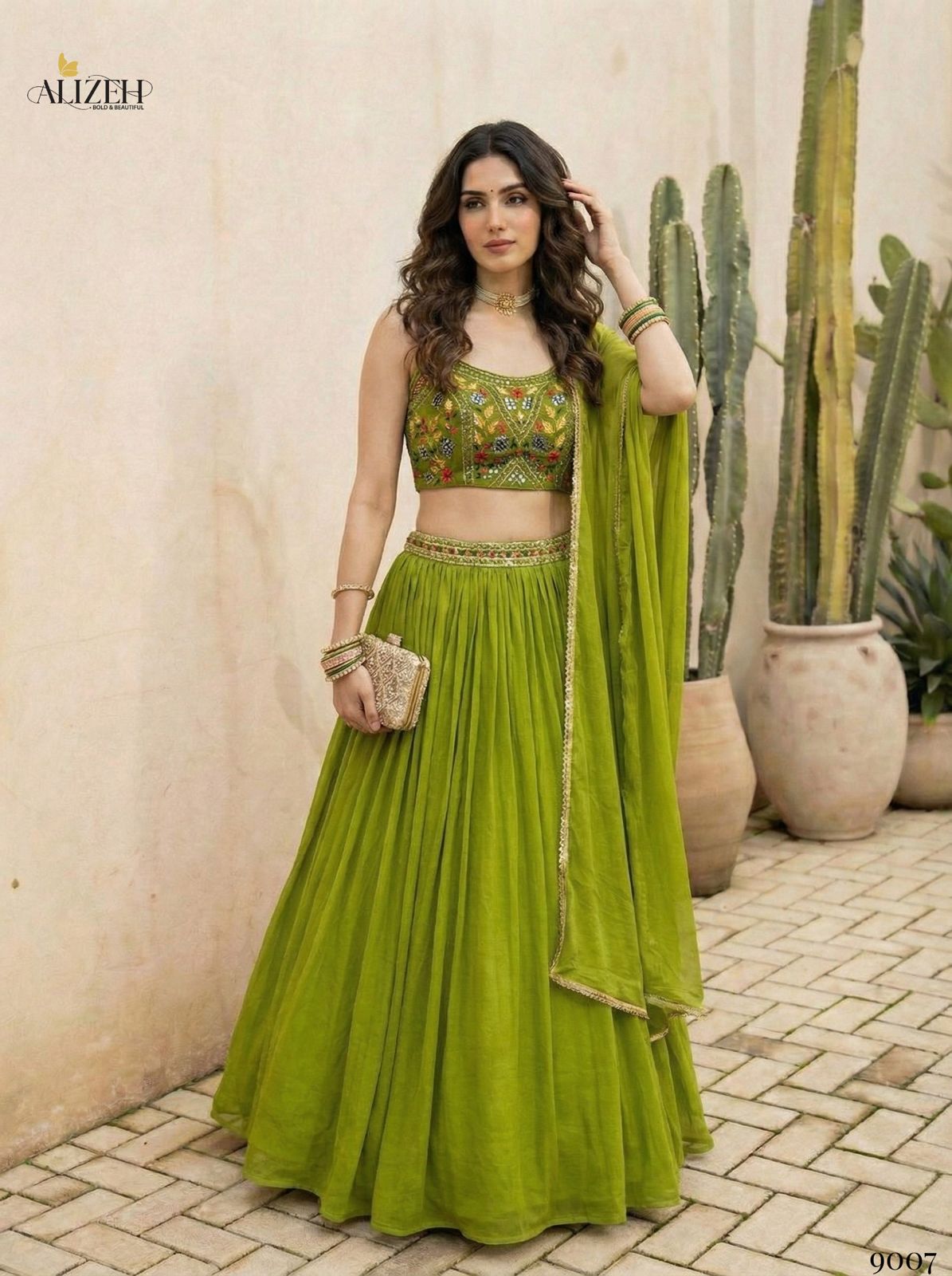 ALIZEH PRESENT BEAUTIFUL READYMADE LEHENGA CHOLI SERIES 9006-9007 4