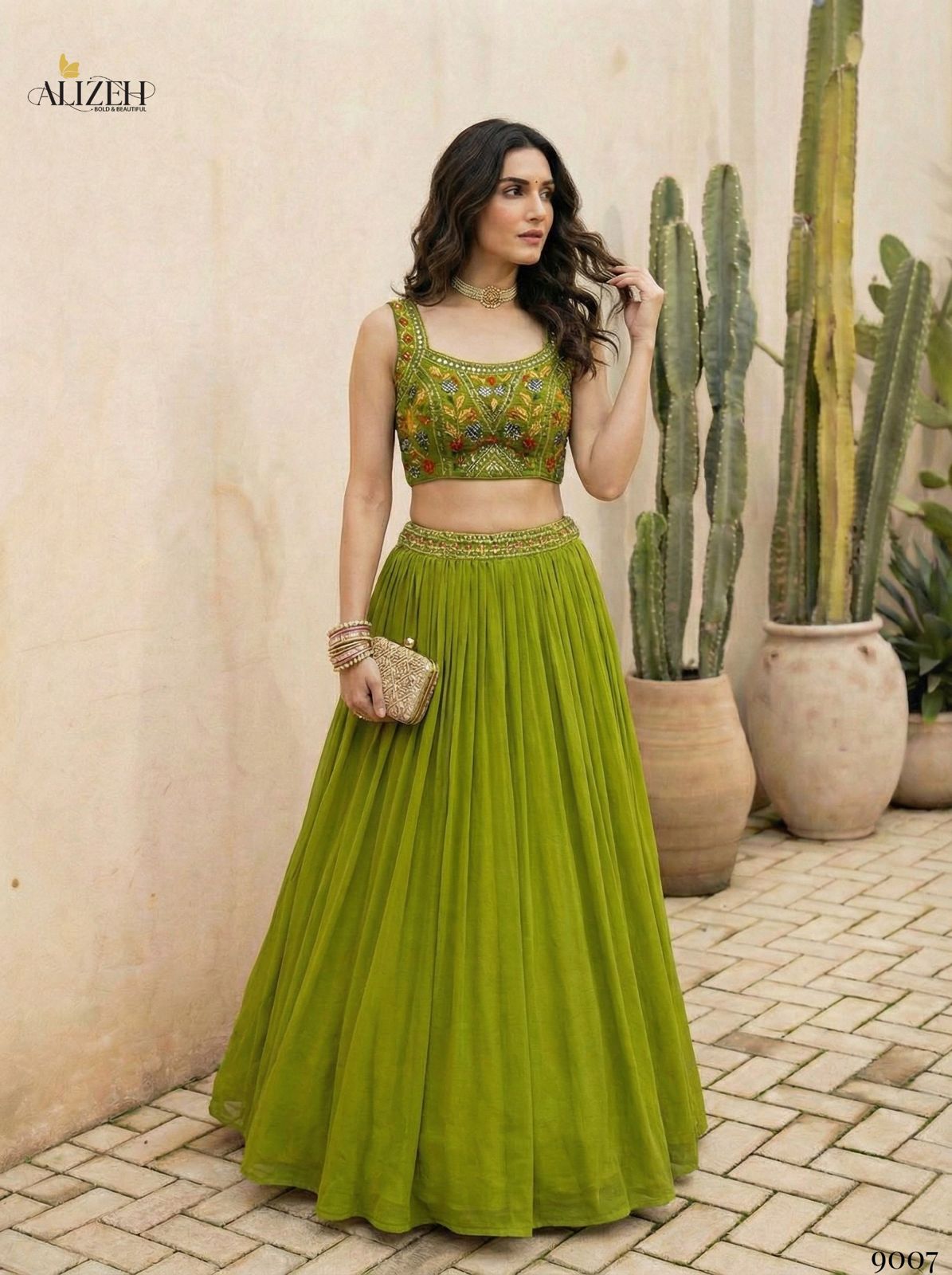 ALIZEH PRESENT BEAUTIFUL READYMADE LEHENGA CHOLI SERIES 9006-9007 1
