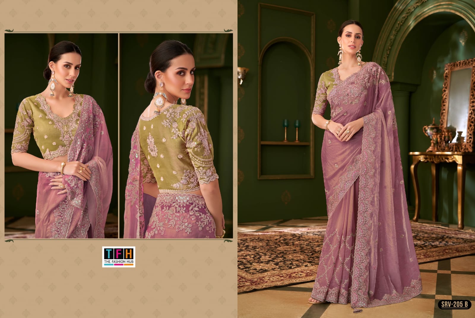 TFH PRESENT SARVARATNA FANCY PARTY WEAR SAREE SERIES 201-A-212 A 3