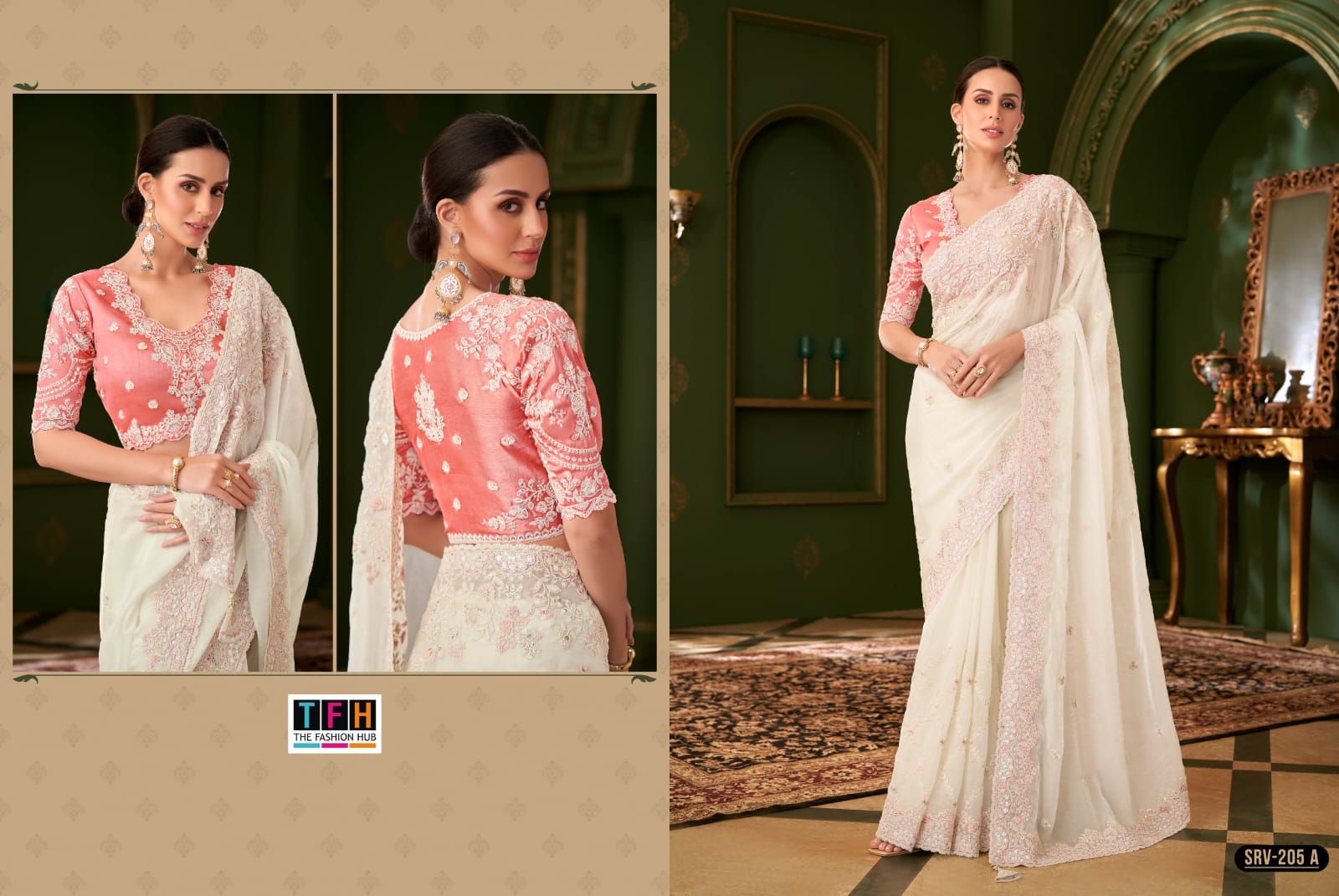 TFH PRESENT SARVARATNA FANCY PARTY WEAR SAREE SERIES 201-A-212 A 13