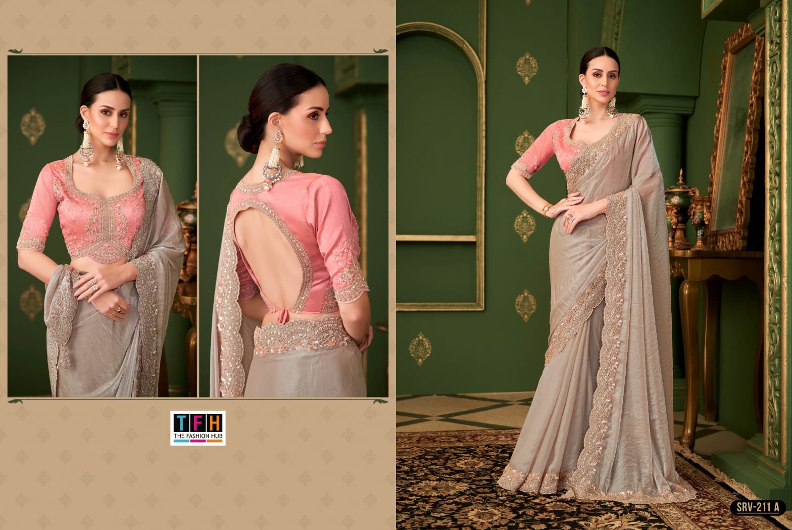 TFH PRESENT SARVARATNA FANCY PARTY WEAR SAREE SERIES 201-A-212 A 10