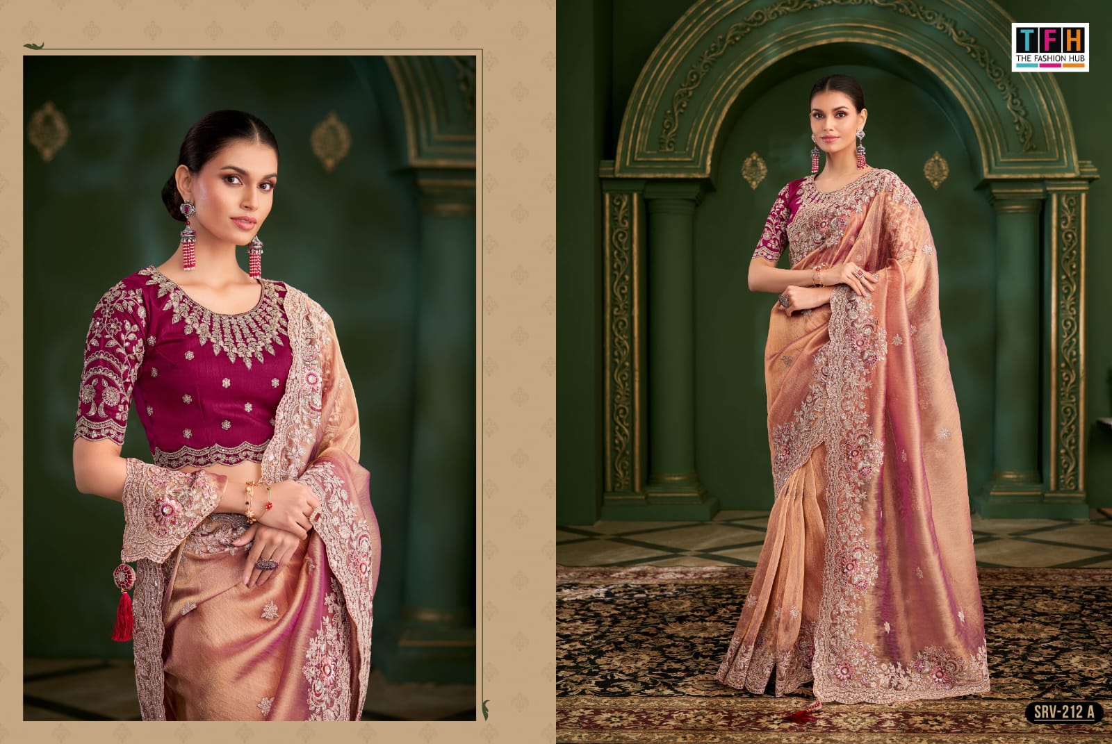 TFH PRESENT SARVARATNA FANCY PARTY WEAR SAREE SERIES 201-A-212 A 6