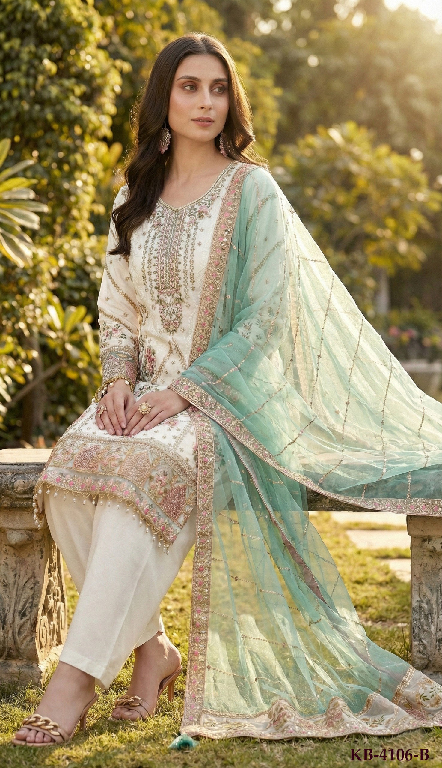KB SERIES PRESENT PAKISTANI STYLE UNSTITCHED SUIT SERIES KB4306 2