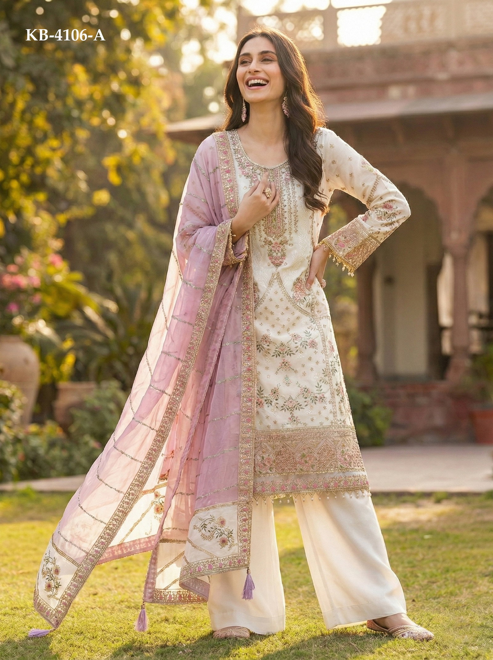 KB SERIES PRESENT PAKISTANI STYLE UNSTITCHED SUIT SERIES KB4306 5