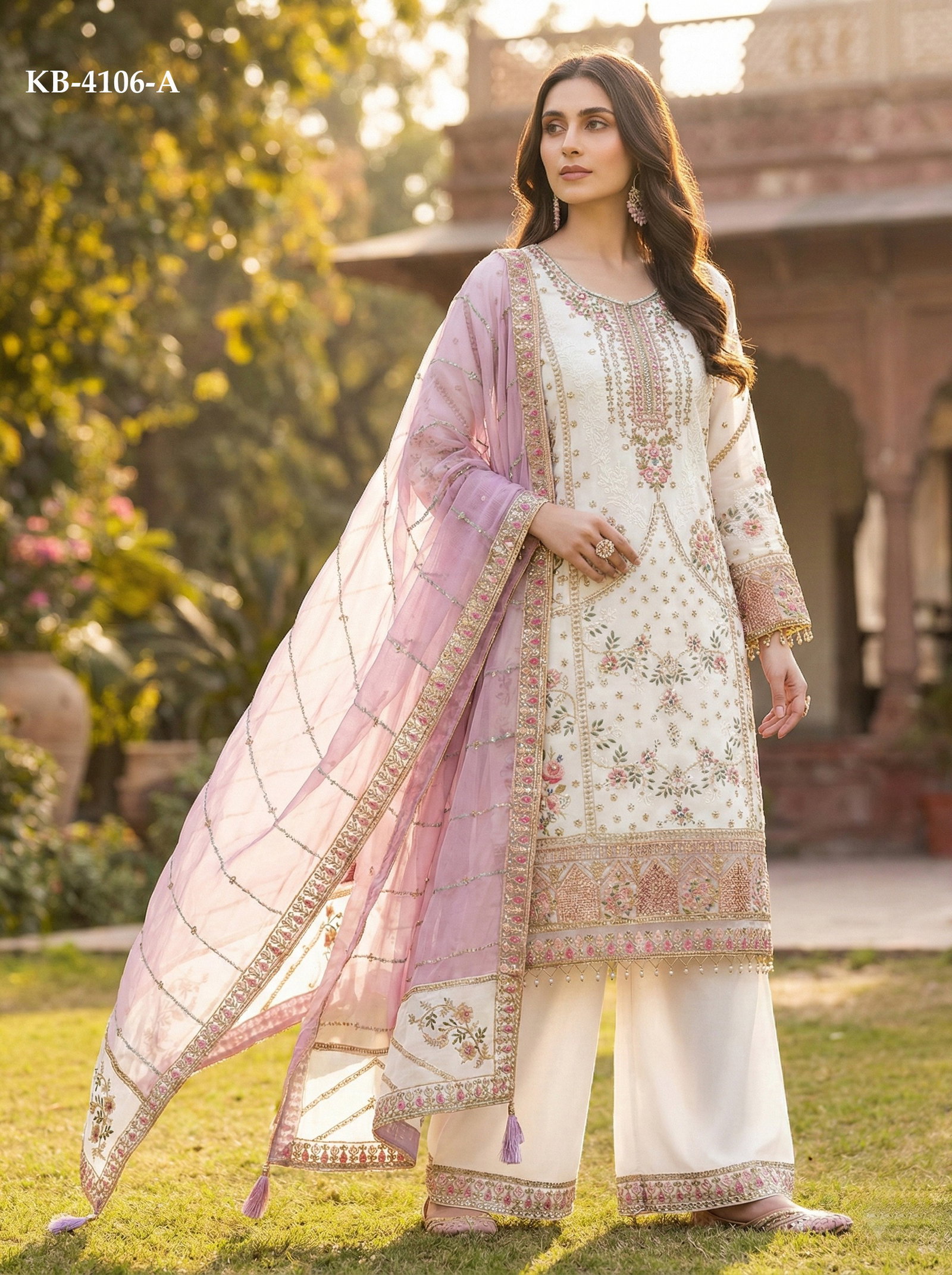 KB SERIES PRESENT PAKISTANI STYLE UNSTITCHED SUIT SERIES KB4306 6
