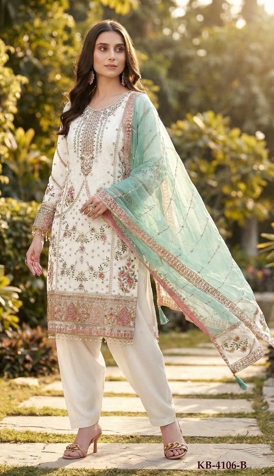 KB SERIES PRESENT PAKISTANI STYLE UNSTITCHED SUIT SERIES KB4306 3