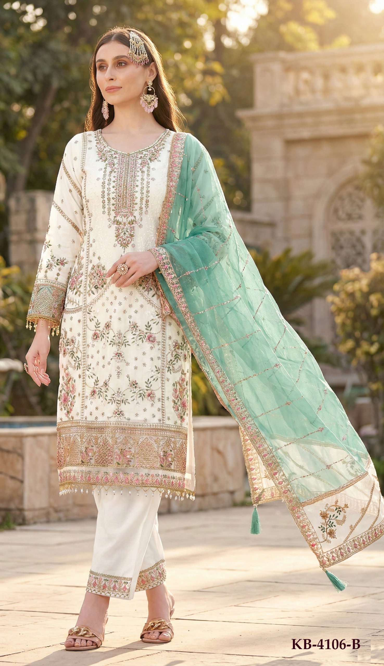KB SERIES PRESENT PAKISTANI STYLE UNSTITCHED SUIT SERIES KB4306 4