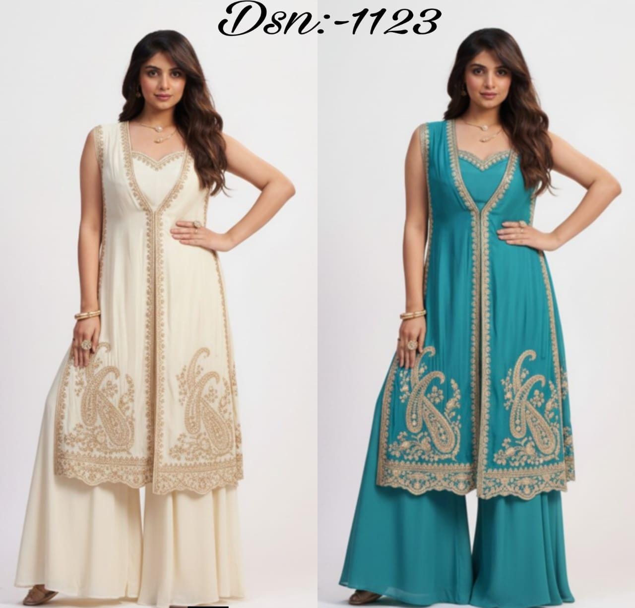 EC PRESENT READYMADE PARTY WEAR AND STYLISH  CONCEPT WITH CHOLI PLAZZO WITH JACKET SET SERIES  1123 2