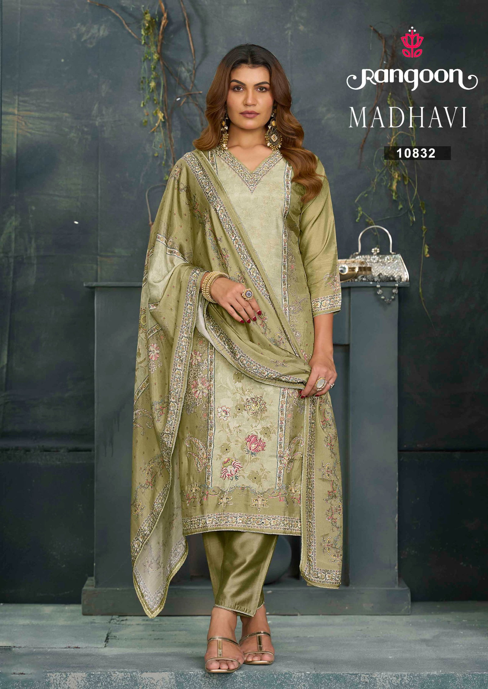 RANGOON PRESENT MADHAVI SERIES PURE MUSLIN WITH PURE DIGITAL PRINT SERIES 10831-10834 8