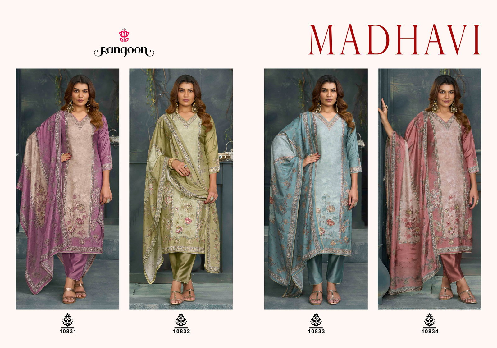 RANGOON PRESENT MADHAVI SERIES PURE MUSLIN WITH PURE DIGITAL PRINT SERIES 10831-10834 5