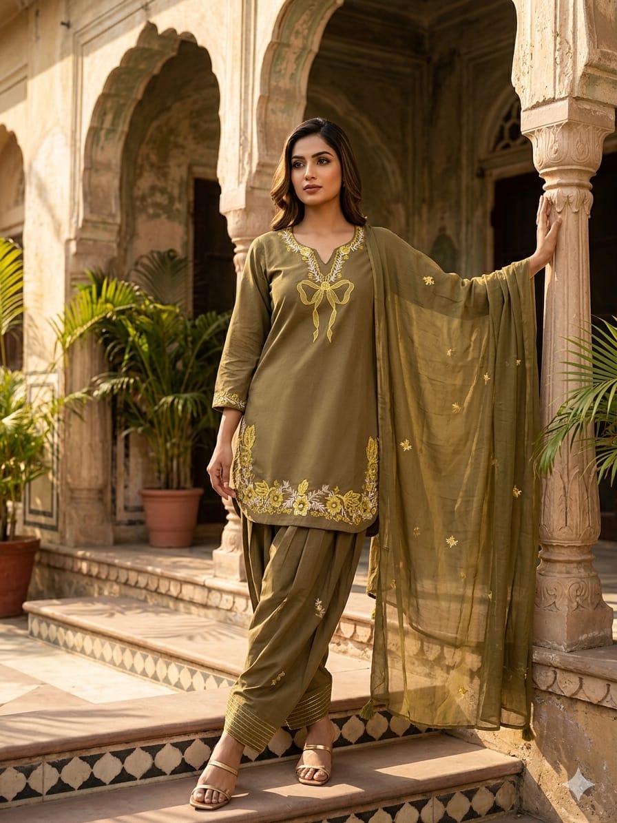 KIRA PRESENT READYMADE COTTON 60-60 KURTI PAINT AND DUPPATTA 2