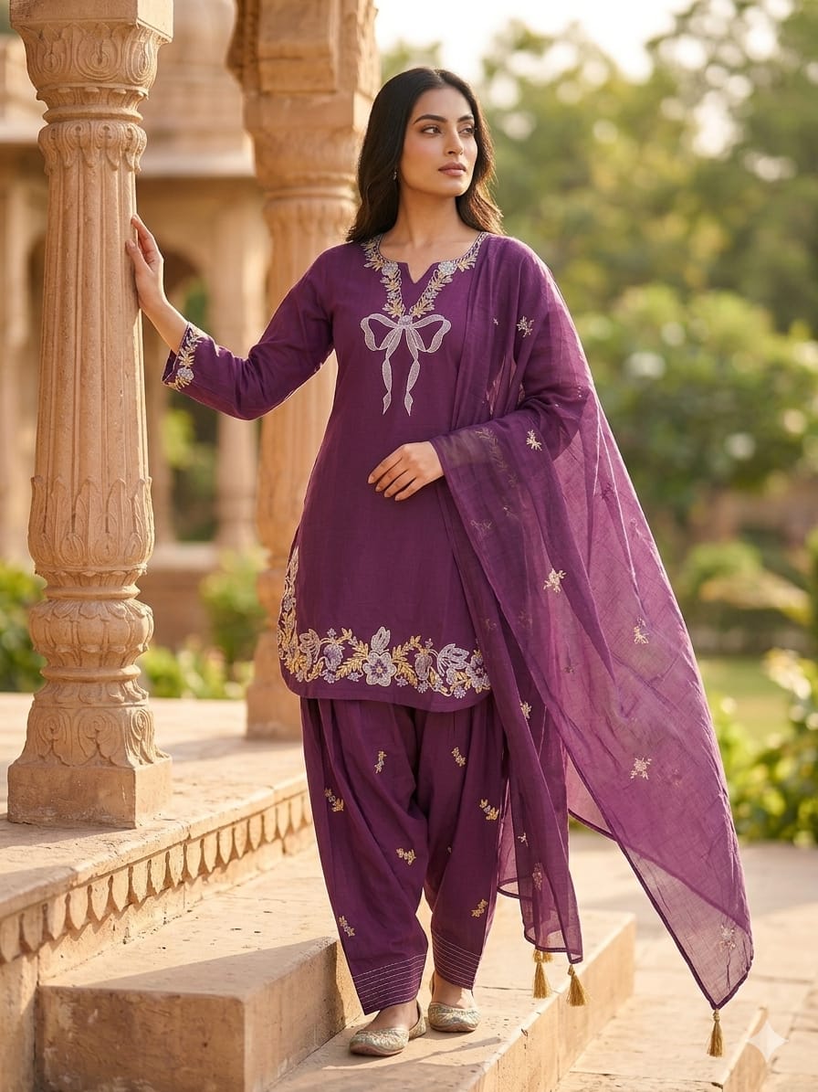KIRA PRESENT READYMADE COTTON 60-60 KURTI PAINT AND DUPPATTA 4