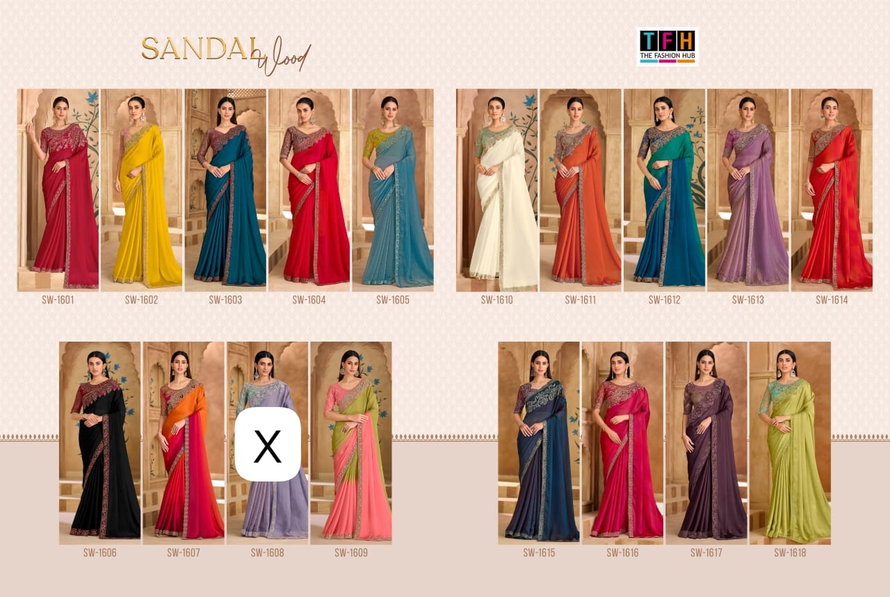 TFH PRESENT SANDALWOOD 16 FANCY SAREE SERIES 1601-1618 17