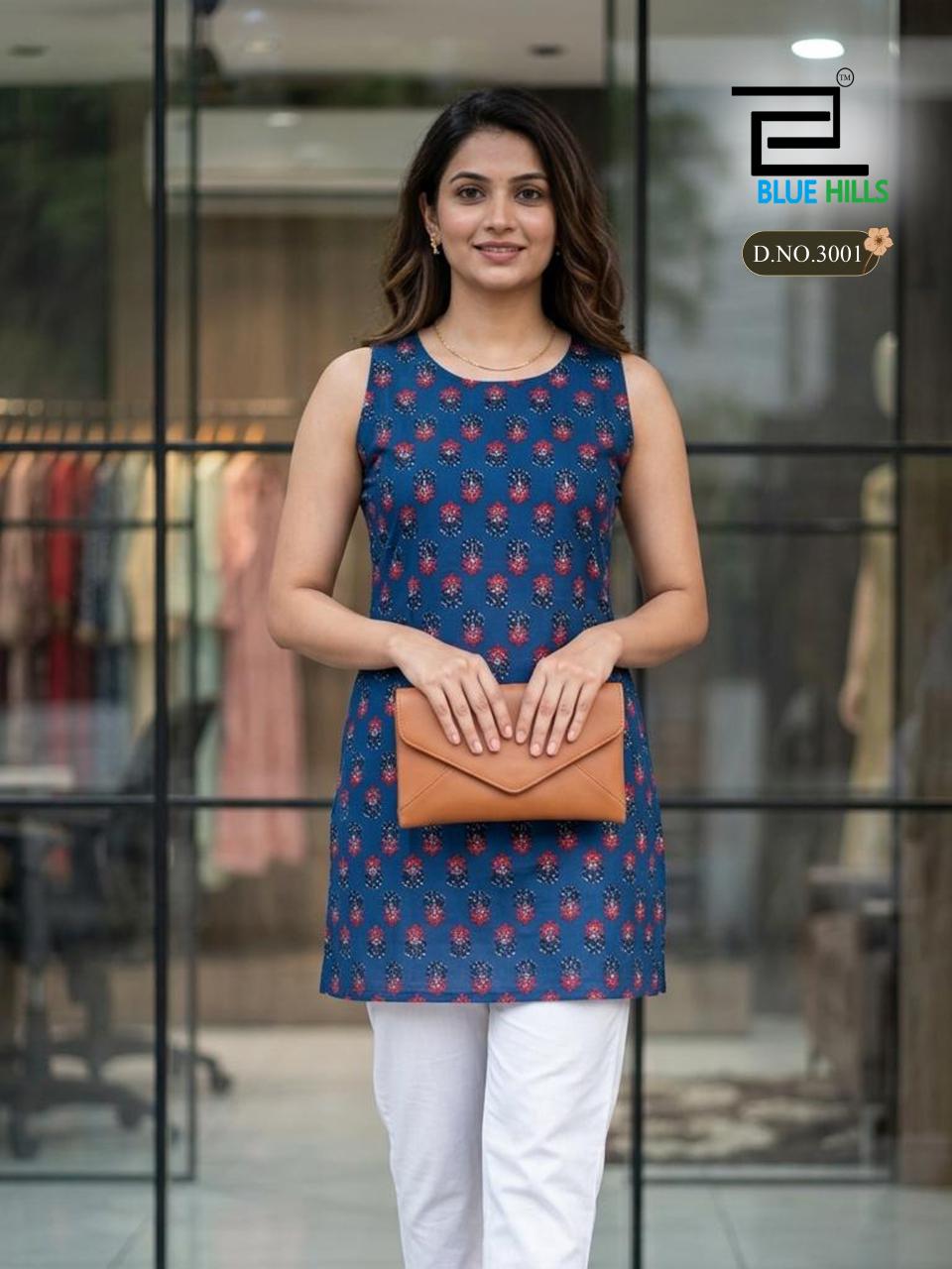 BLUE HILLS PRESENT PURE COTTON READYMADE KURTI CATLOUGLE QUEEN VOL 03 SERIES 3001-3006 6