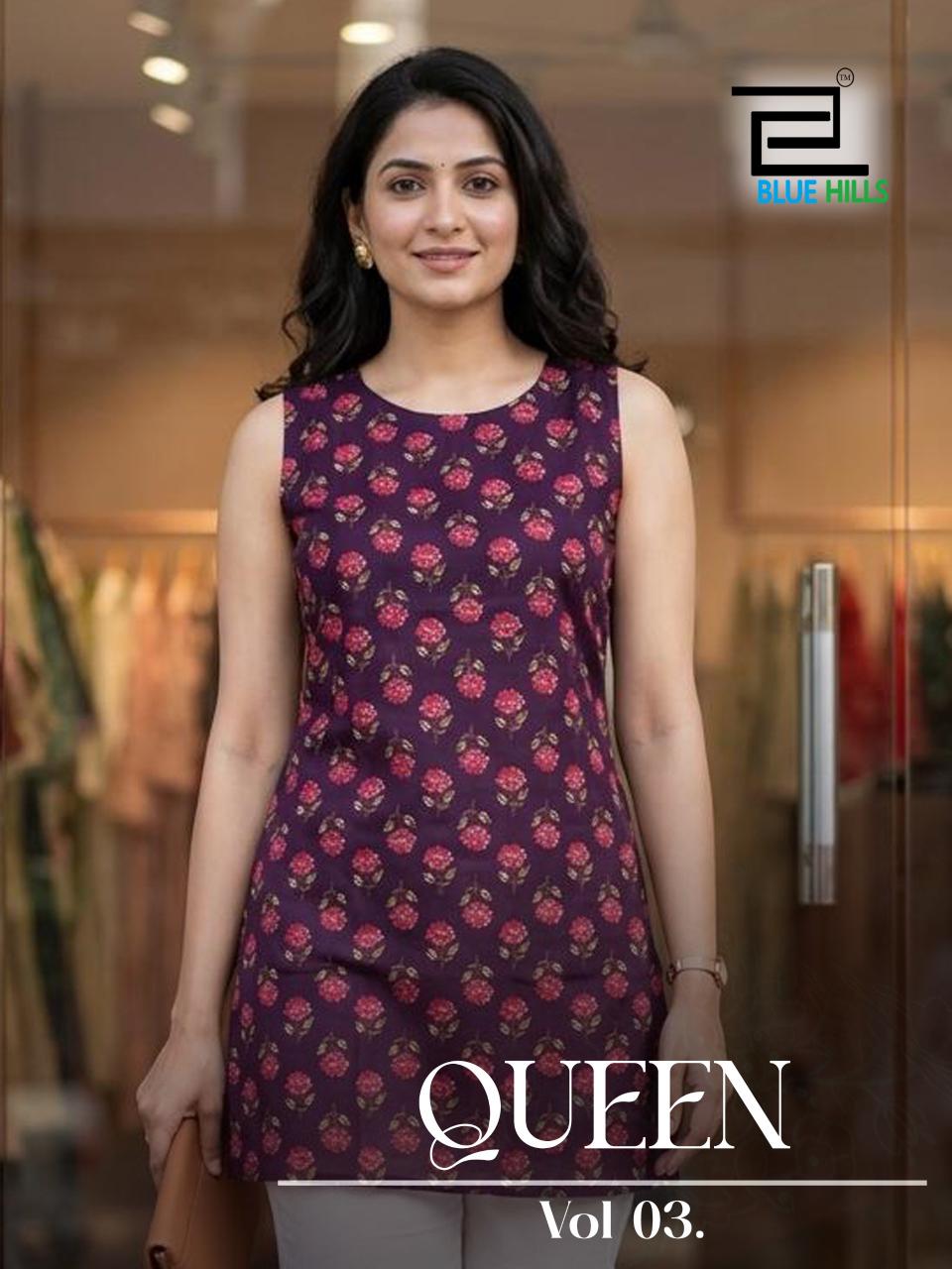 BLUE HILLS PRESENT PURE COTTON READYMADE KURTI CATLOUGLE QUEEN VOL 03 SERIES 3001-3006 1