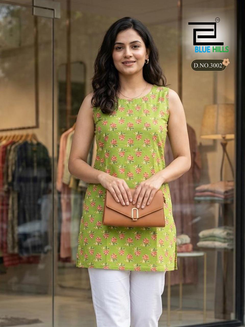 BLUE HILLS PRESENT PURE COTTON READYMADE KURTI CATLOUGLE QUEEN VOL 03 SERIES 3001-3006 7