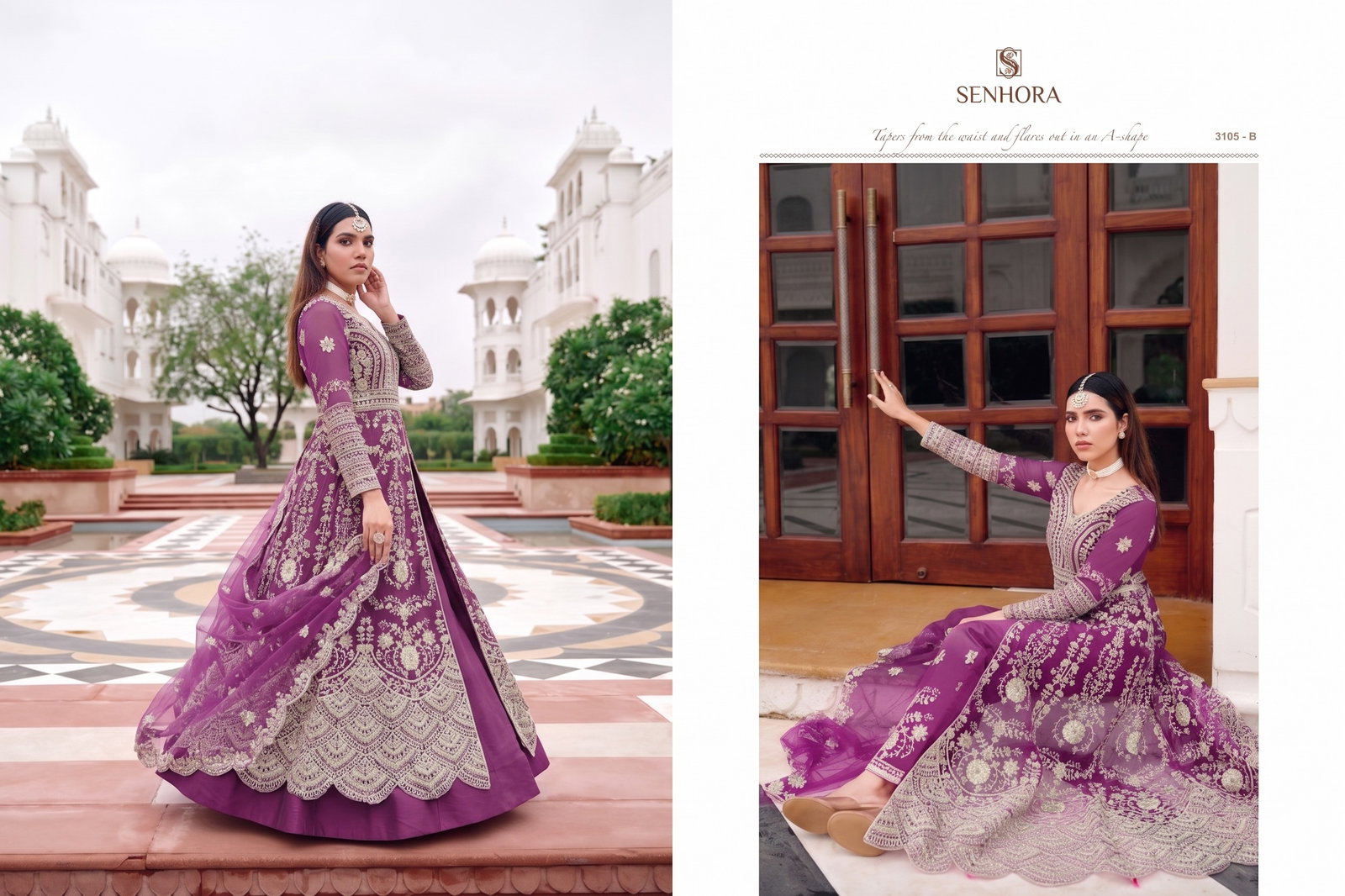SENOHARA PRESNET PARTY WEAR LEHENGA CHOLI MAISHA CATLOUGLE SERIES 3106A TO 3106B 5