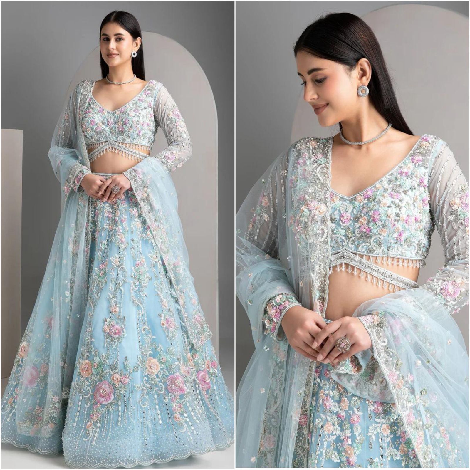 BOLLYWOOD PRESENT PREMIUM ORGANZA LEHENGA CHOLI SERIES 1763 21