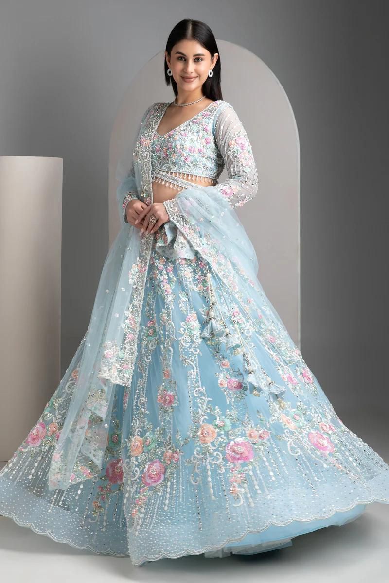 BOLLYWOOD PRESENT PREMIUM ORGANZA LEHENGA CHOLI SERIES 1763 19