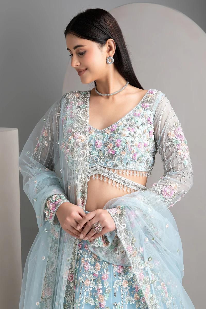 BOLLYWOOD PRESENT PREMIUM ORGANZA LEHENGA CHOLI SERIES 1763 20