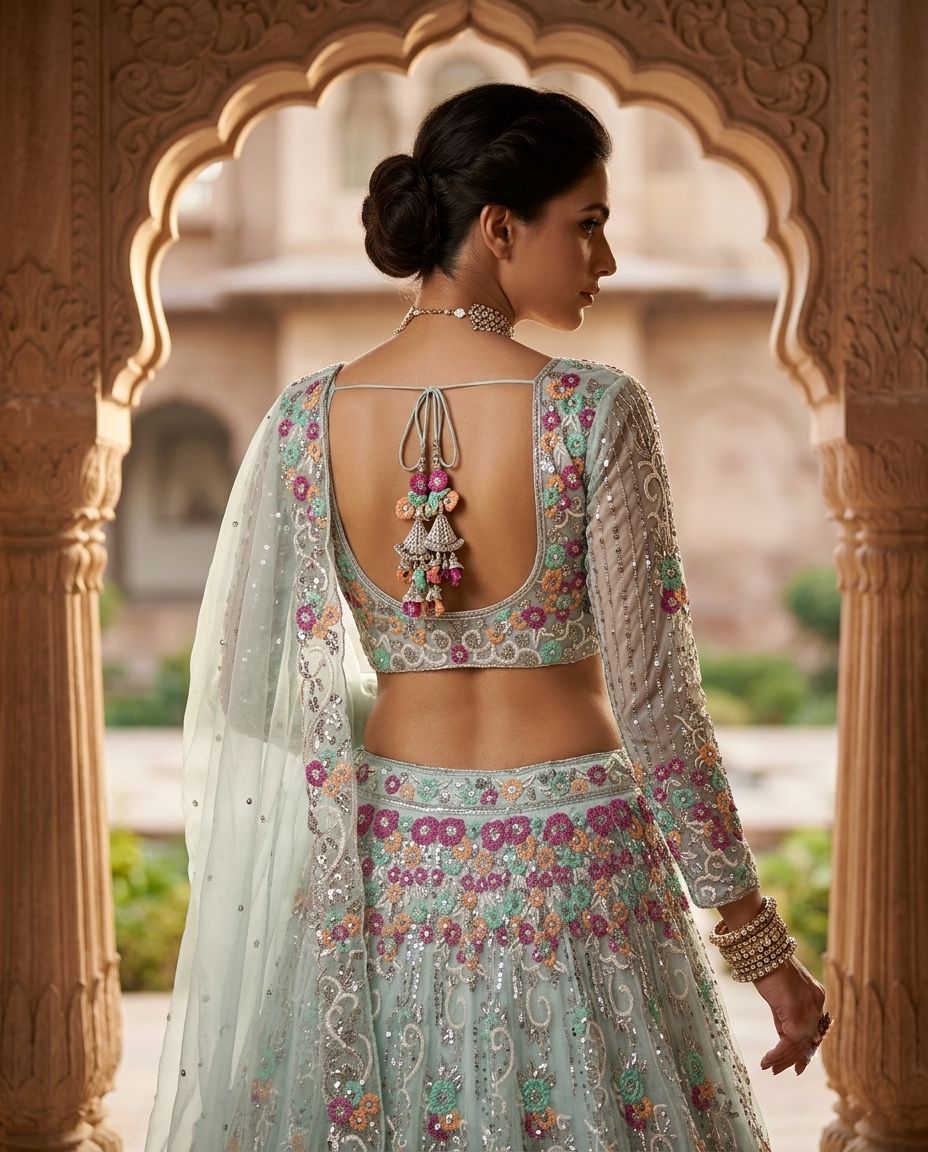 BOLLYWOOD PRESENT PREMIUM ORGANZA LEHENGA CHOLI SERIES 1763 3