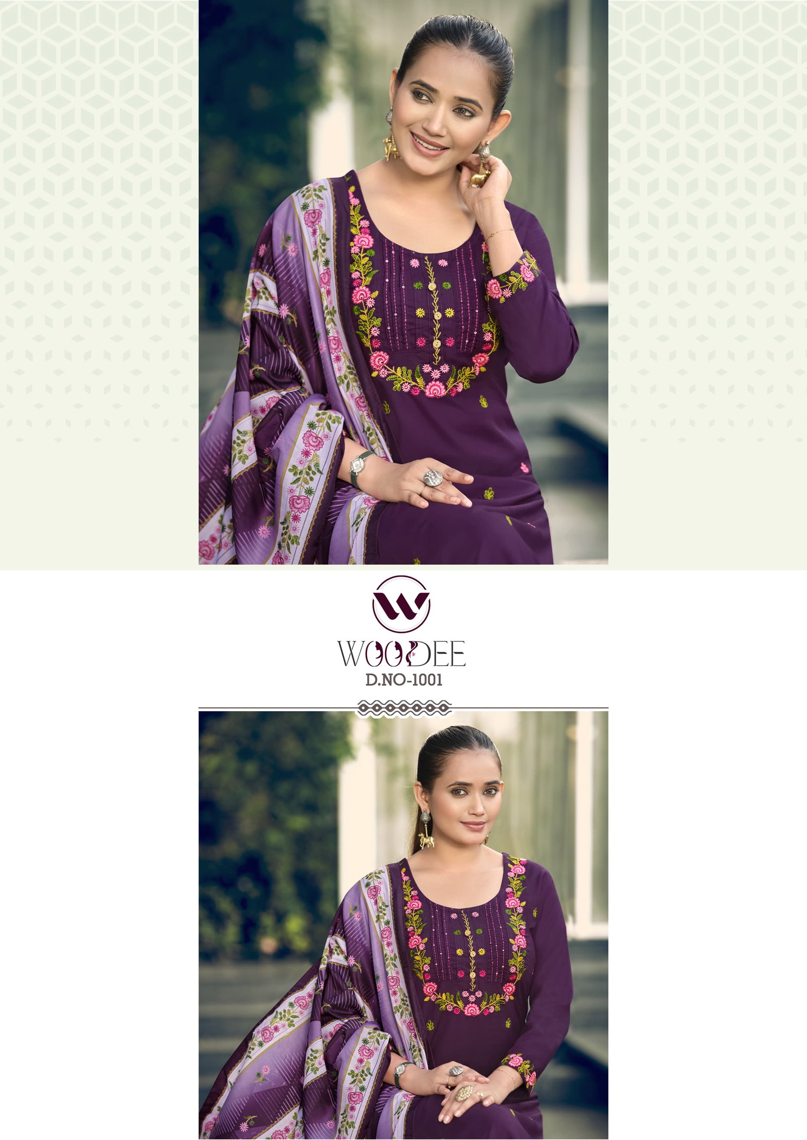 WOODEE PRESENT CATLOUGLE BAWREE SERIES 1001-1006 WITH TOP BOTTOM DUPATTA 1