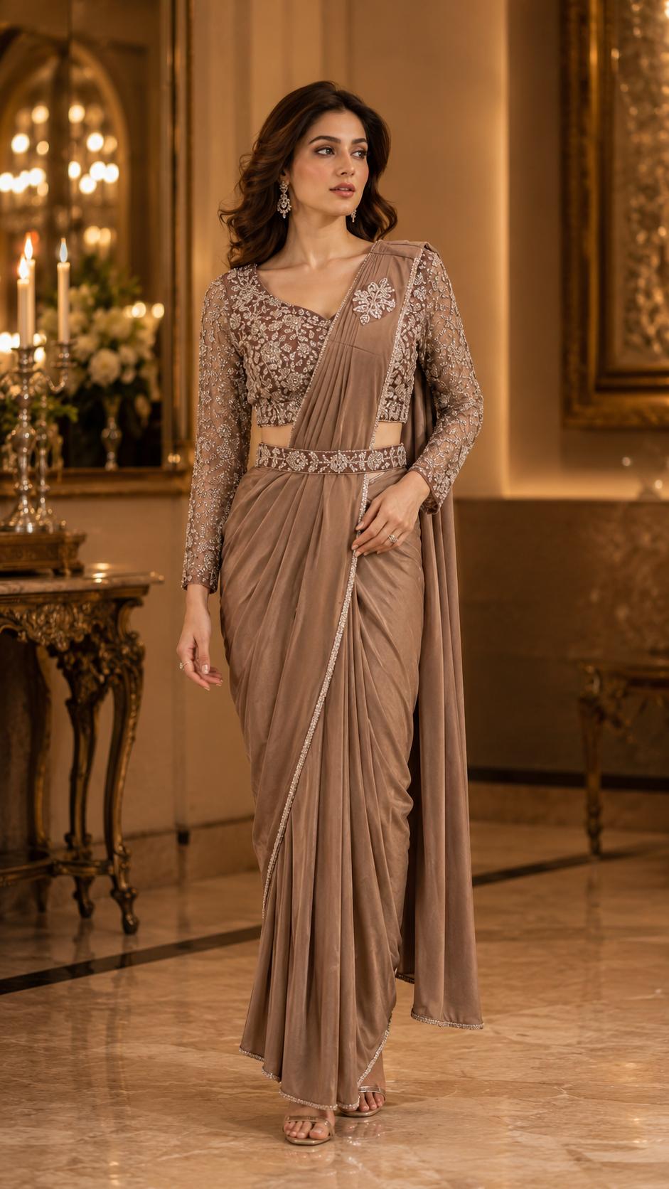 READY TO WEAR SAREE IMPORTED LYCRA SERIES 102432 1