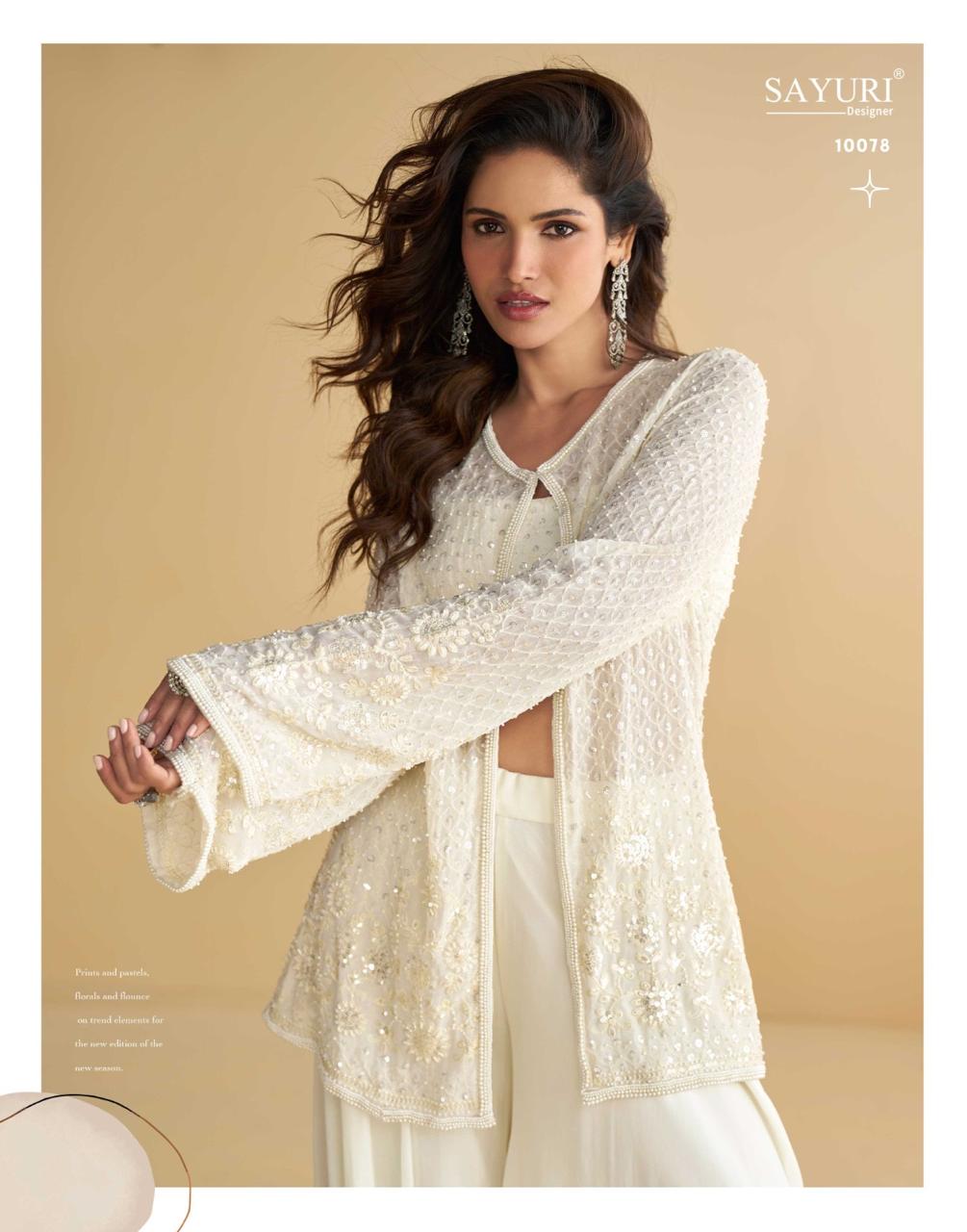 SAYURI PRESENT CATLOUGLE NITYA FREE SIZE STICHED WITH JACKET STYLE SERIES 100787-10779 5