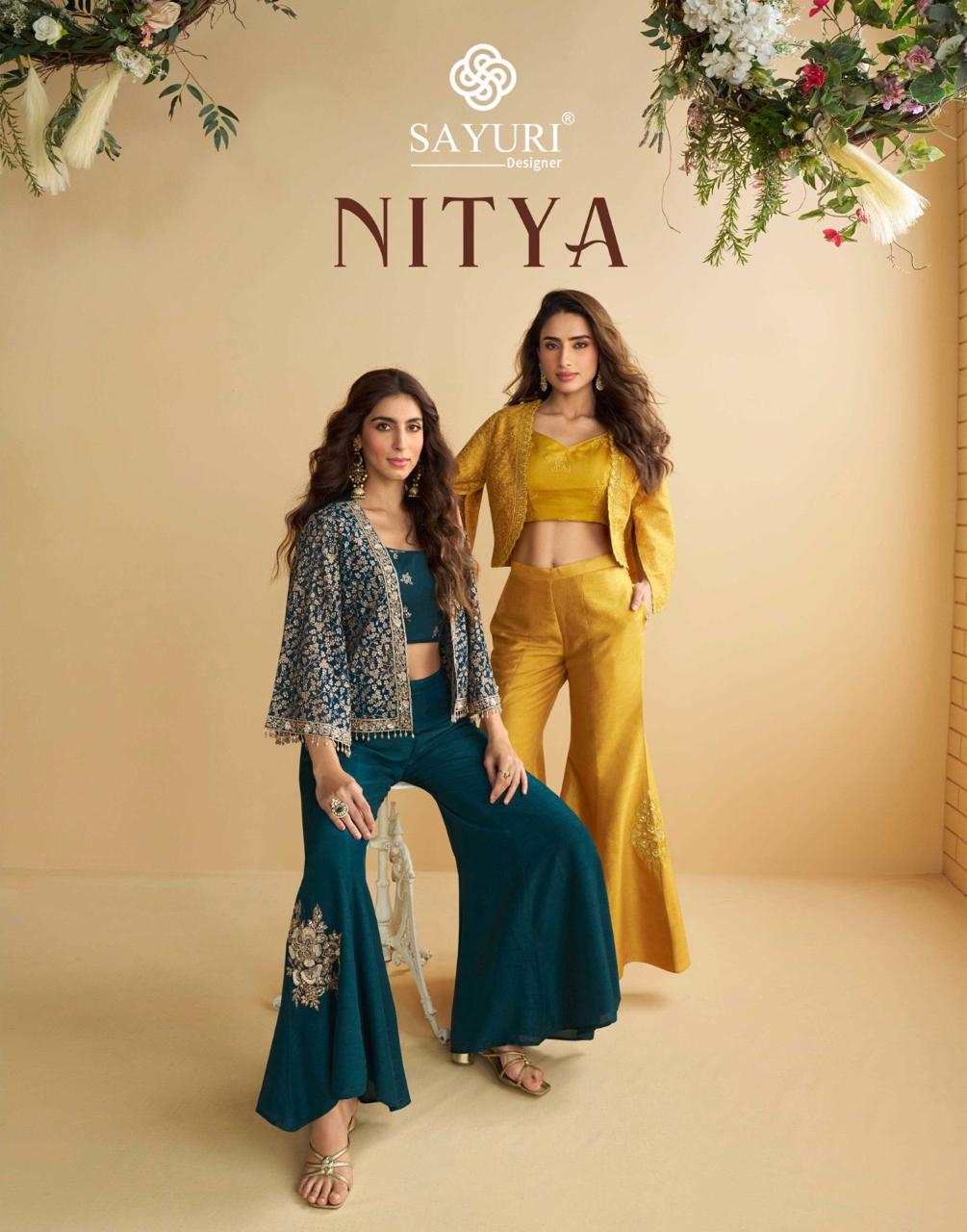 SAYURI PRESENT CATLOUGLE NITYA FREE SIZE STICHED WITH JACKET STYLE SERIES 100787-10779 1