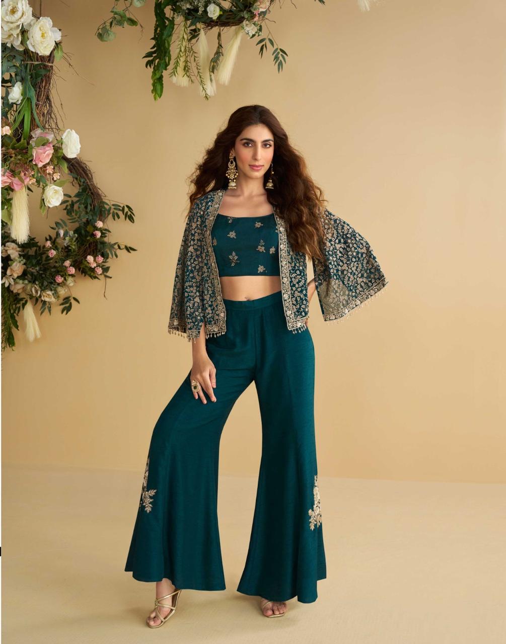 SAYURI PRESENT CATLOUGLE NITYA FREE SIZE STICHED WITH JACKET STYLE SERIES 100787-10779 2