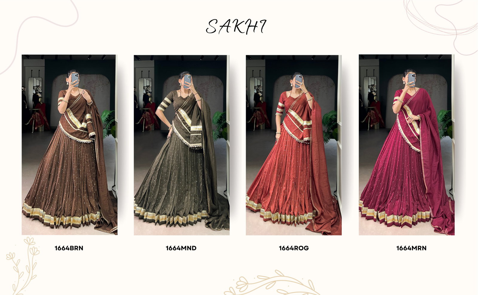 LNB PRESENT FANCY CASUAL WEAR STICHED LEHENGA CHOLI CATLOUGLES SAKHI SERIES 1664 11