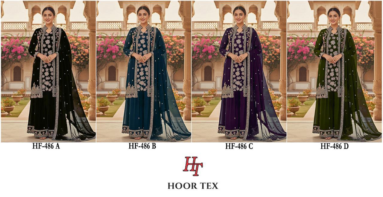 HOOR TEX PRESENT FULL STICHED PAKISTANI SUIT WITH KOTI SERIES HF486 A TO D 1