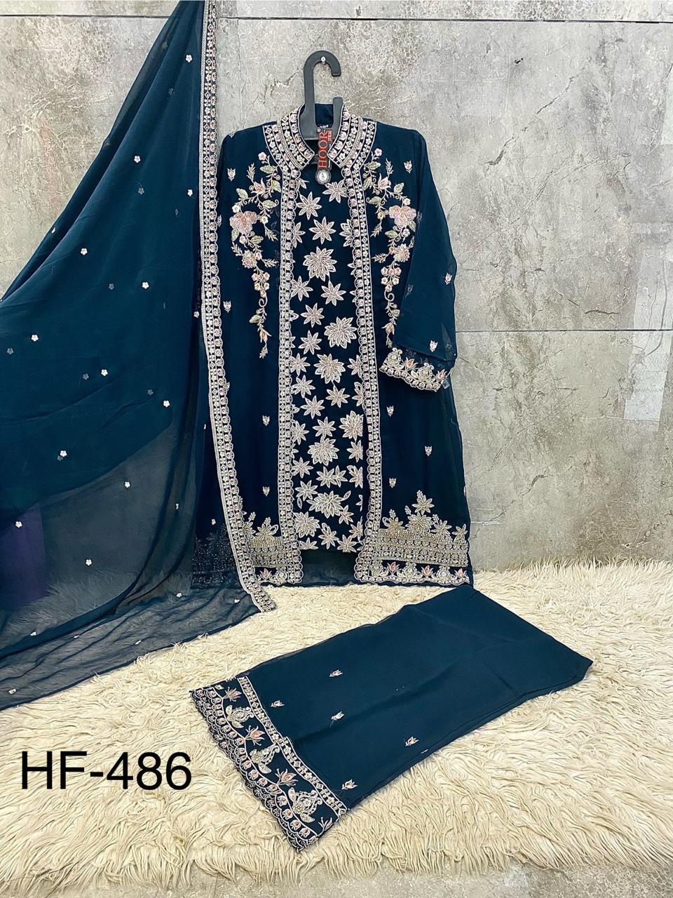 HOOR TEX PRESENT FULL STICHED PAKISTANI SUIT WITH KOTI SERIES HF486 A TO D 3