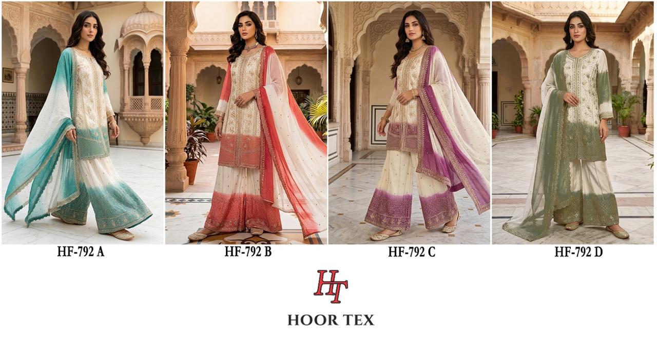 HOOR TEX PRESENT FULL STICHED PAKISTANI SUIT CATLOUGLE HF 792 A TO D 1