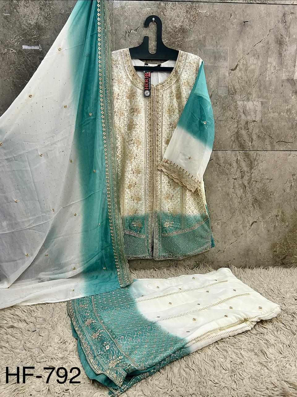 HOOR TEX PRESENT FULL STICHED PAKISTANI SUIT CATLOUGLE HF 792 A TO D 7